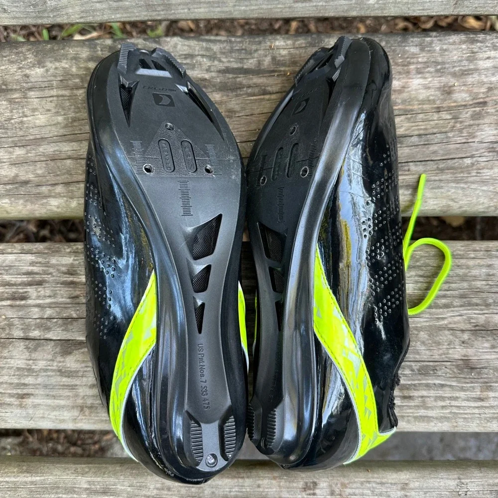 Louis Garneau LGS Cycling Shoes Black & Neon Yellow Road Bike EU 42/43‎ US Sz 9